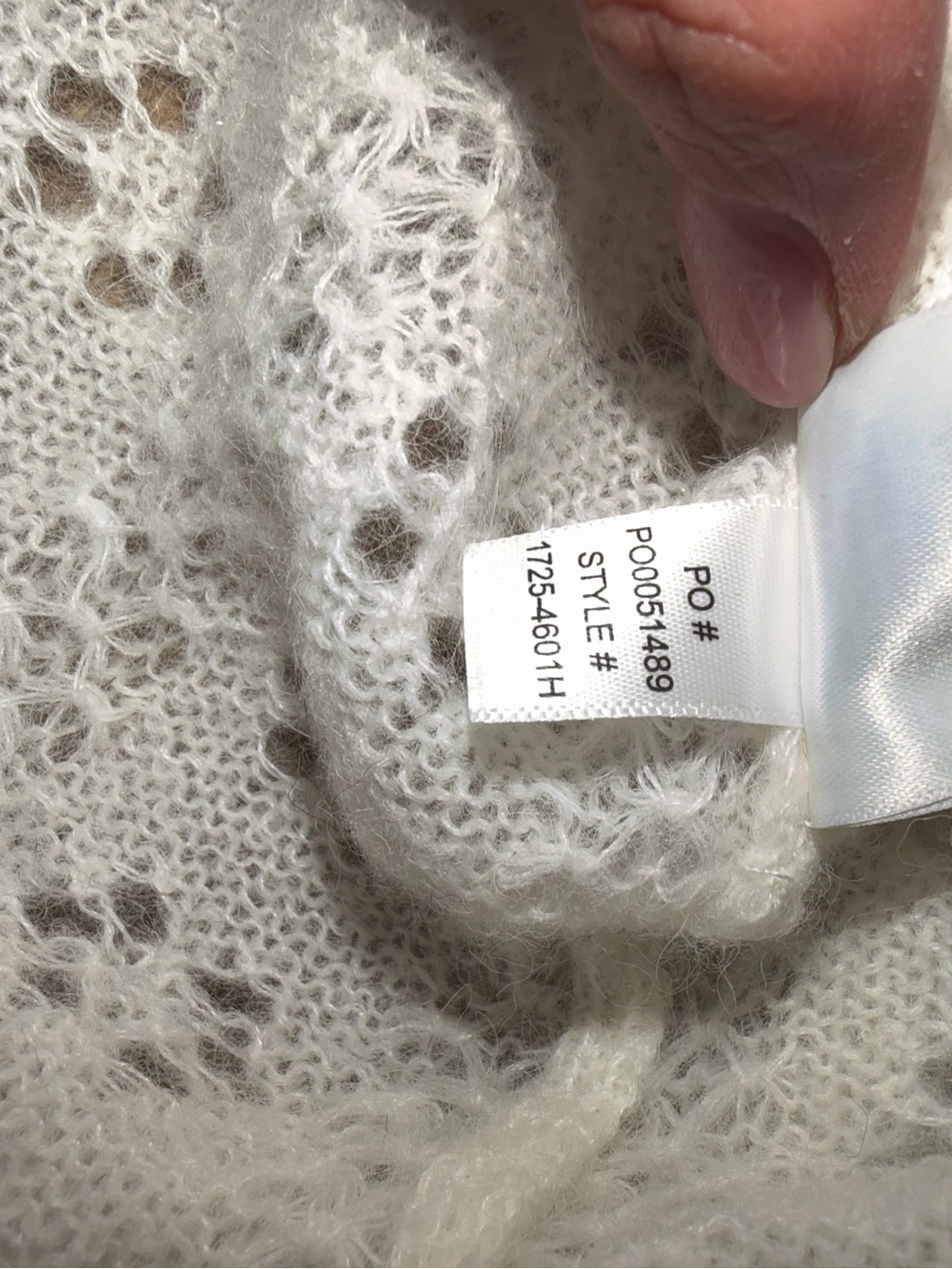 DÔEN Monica Alpaca Wool Pointelle Short Sleeve Sweater - Ivory/Swan XS - Picture 12 of 12